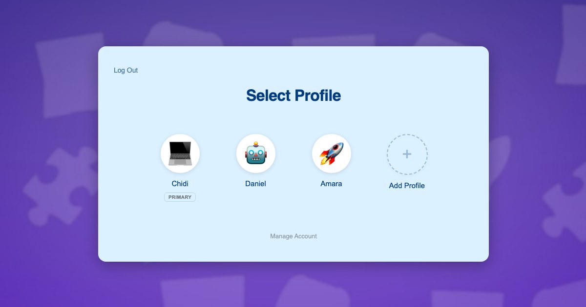 WordPress profile picker showing several profiles, each with a preset avatar chosen from a set the site owner uploaded